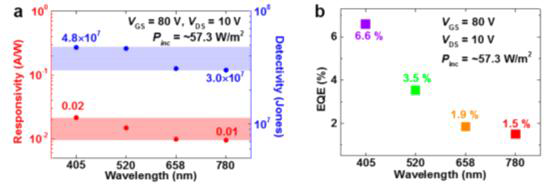 MoS2 광트랜지스터의 반응도, 탐지도, 외부 양자 효율 (ACS Nano, 11, 10273-10280 (2017))