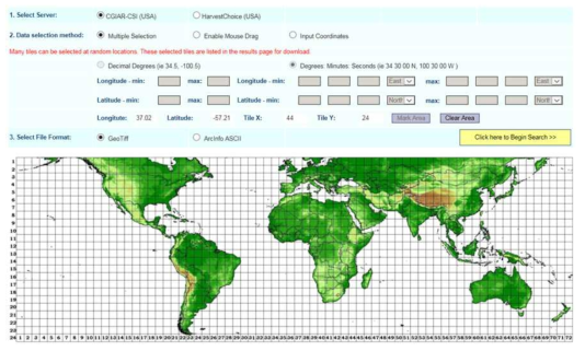 경사도 데이터 - SRTM 90m Digital Elevation Data (http://srtm.csi.cgiar.org)