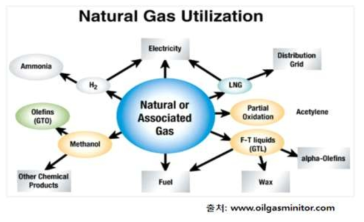 메탄의 이용 및 전환 경로