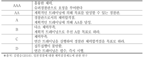 일본경찰공무원의 JAPPAT 등급 평가