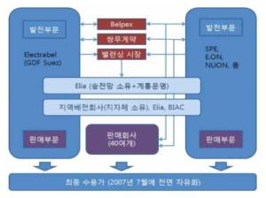 벨기에의 전력산업 구조 자료: 한국전력거래소 전력경제연구실(2015)