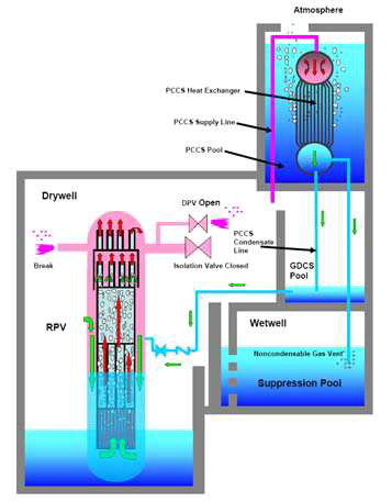 ESBWR의 압력 감압 수조 개념도 [IAEA, 2009]