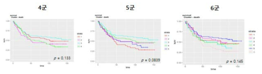 NMF 4,5,6군의 Kaplan meier plot