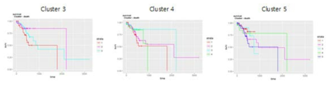 NMF 3,4,5군의 Kaplan meier plot