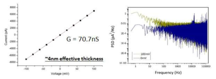 Peptide 나노포어의 I-V 그래프와 noise 특성 측정