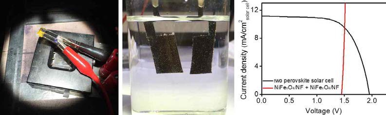 구동 중인 perovskite 태양전지를 이용한 자가발전 물분해 시스템 및 solar to hydrogen 효율 평가