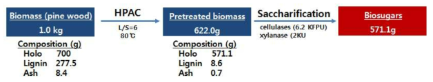 바이오매스를 이용한 바이오슈거 생산 mass balance