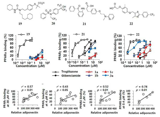 A3 AR 리간드의 아디포넥틴 분비 촉진효과와 PPARγ 수용체 결합활성 상관성 분석