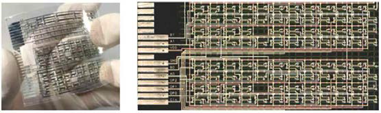 대면적 기판 위에 제작된 12 × 8 배열 구조의 NAND 게이트