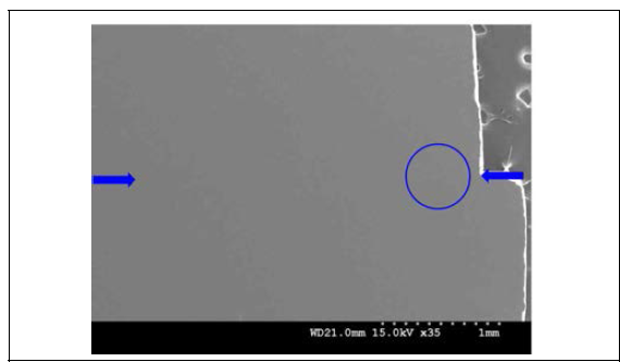 Typical microstructure of SiC bicrystal joined by diffusion bonding