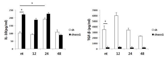 Effect of SOCS1 knock-down in Dex-induced M2 cytokine production