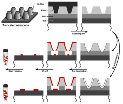 Au nanodisk 합성을 위한 공정흐름도
