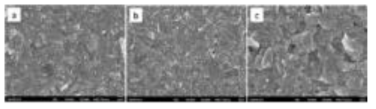 분쇄된 그래핀의 FESEM 결과 : 볼 장입량 20% (a) 1mm (b) 3mm (c) 5mm