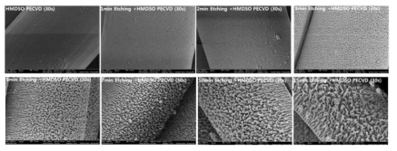 SEM images of nanostructure PET textiles. (×40,000)