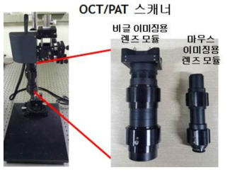 마우스 또는 비글 동물 모델에 적합한 렌즈 모듈 및 광학 스캐너