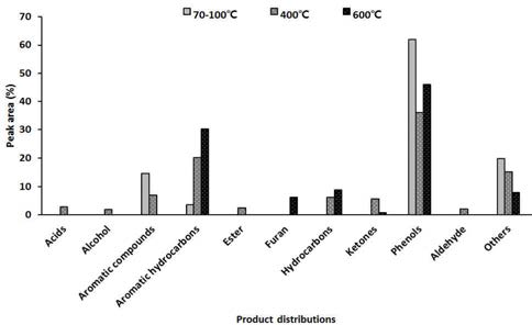 Pyrolysis products of the wood tar of mechanical furnace