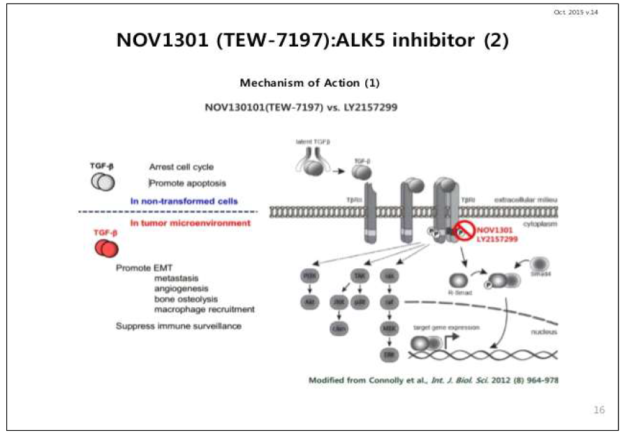 ALK5 저해제인 TEW-7197의 항섬유화 작용