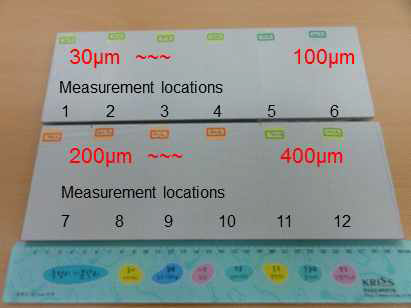 Samples painted on GFRP composites