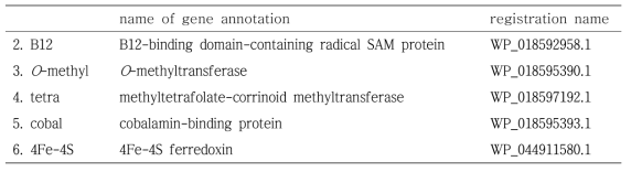 Blautia sp. MRG-PMF1 유전체 분석 결과 디메틸화반응 관련 유전자