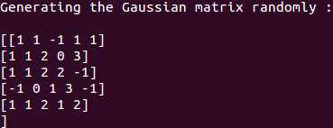 가우시안 행렬 생성 결과