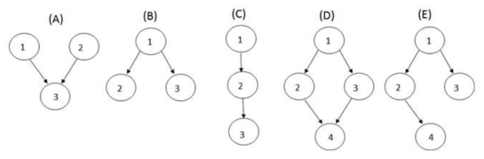 다섯 개의 n=3과 n=4의 유전자 mutation의 conjunctive 규칙 모델