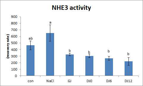 NHE3 activity of ganjang and doenjang