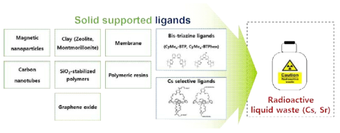 방사성 액체 폐기물 속의 선택성 Cs, Sr 처리를 위한 Solid-supported ligand