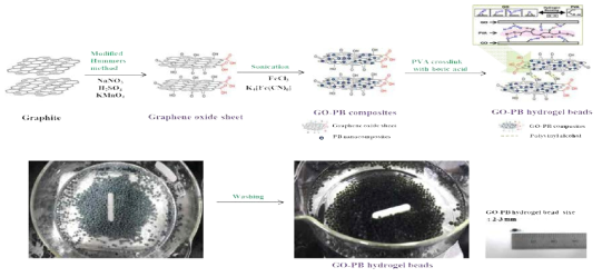 Schematic diagram of the PB-GO hydrogel beads