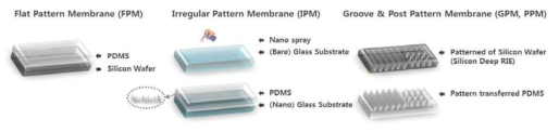 나노 크기의 표면지형 도입 패턴 제작 모식도
