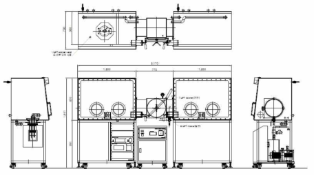 Design drawing of the Ar glove box