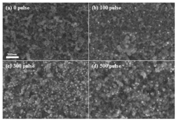 Pt Pulse 수에 따라 제조된 GDE의 FE-SEM 이미지