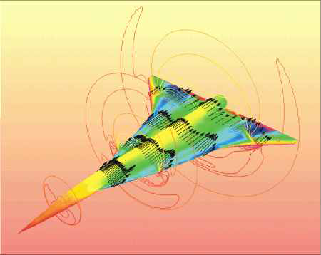 Wing and fuselage of High Speed Civil Transport (HSCT) at Mach 2.4