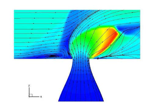 Turbulent simulation of Mach 1.0 thermally perfect turbulent air round jet injected normal to a Mach 3.0 thermally perfect air turbulent boundary layer