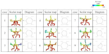 뇌혈관 예비능을 판단/분석할 수 있는 pressure ratio scalar map과 pressure ratio diagram