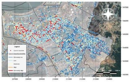 지반함몰 위험도 지도 예시 (송파구)