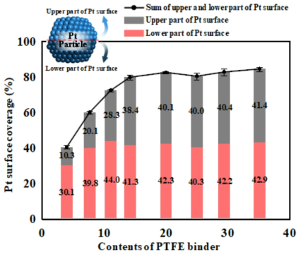 PTFE 함량에 따른 백금 표면 coverage 분석