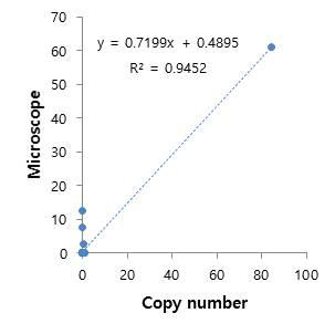 현미경분석과 copy number간의 상관관계 분석