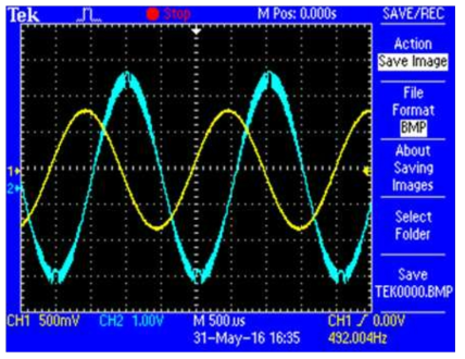 공진 주파수를 가하는 구동신호와 PSD의 출력 신호간의 phase 차이 측정 결과