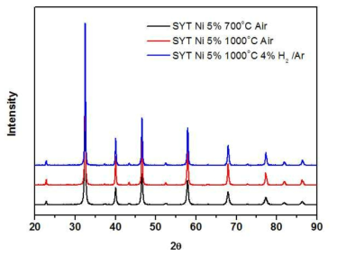 SYT-Ni의 열처리 조건에 따른 XRD 변화