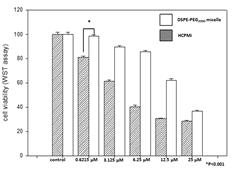 HCPMi 나노입자와 PEG2000-DSPE 나노입자의 세포 항암 효능 비교 평가 실험