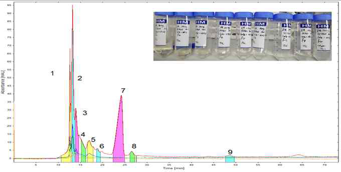 해동피 유래 사포닌 Recycling prep HPLC 분리 양상