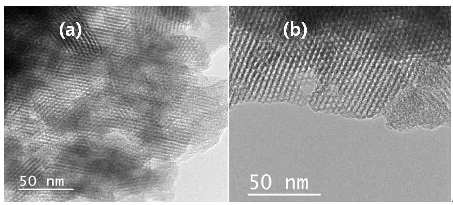 TEM image of (a) MMZZSM-5 and (b) NiO/MMZZSM-5
