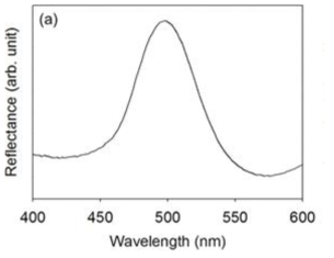 역전된 오팔 TiO2 전극의 UV-VIS 분광분석법 결과 그래프