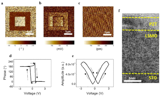PFM 및 HR-TEM을 이용하여 측정된 PZT 초박막의 강유전성 및 단면 분석