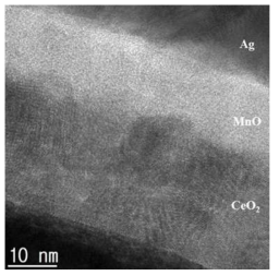 (a) Ag/MnO/CeO2/Pt 소자의 TEM 이미지