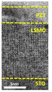 PZT/LSMO/STO 구조의 HR-TEM image