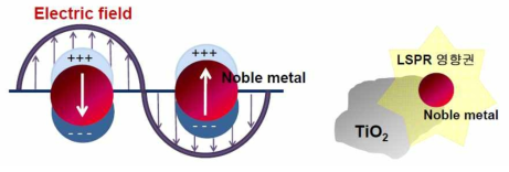 Noble metal의 LSPR 효과 및 광촉매에서 영향이 미치는 범위