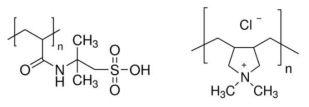 pAMPSA(왼쪽)과 pDADMAC(오른쪽)의 분자구조