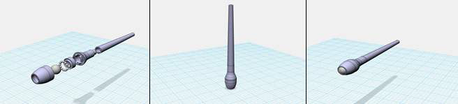 볼형 스타일러스 펜의 3D 모델