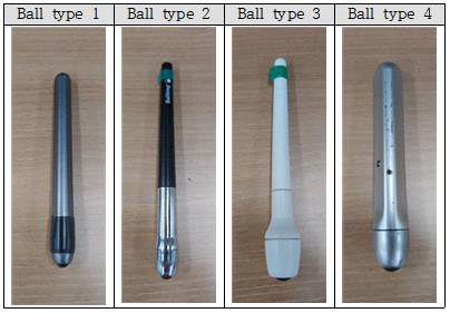 볼형 스타일러스 펜의 시제품